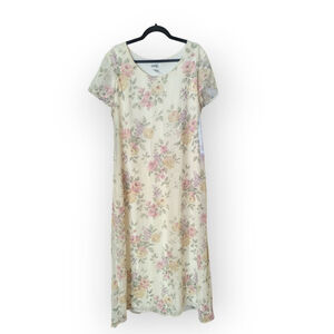 JBS LTD Cream Floral Chiffon Dress Size 16